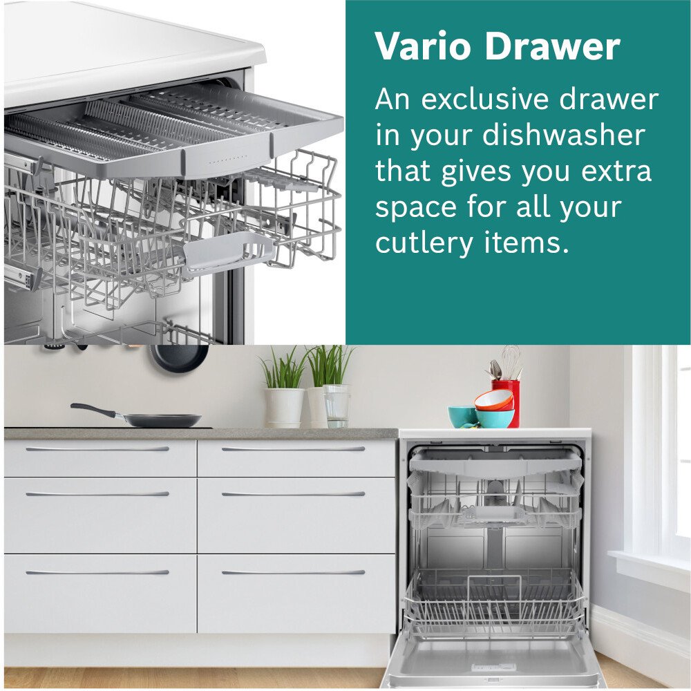 Bosch SMS2HVW66G Series 2 Dishwasher, 13 Place Settings, White, E Rated