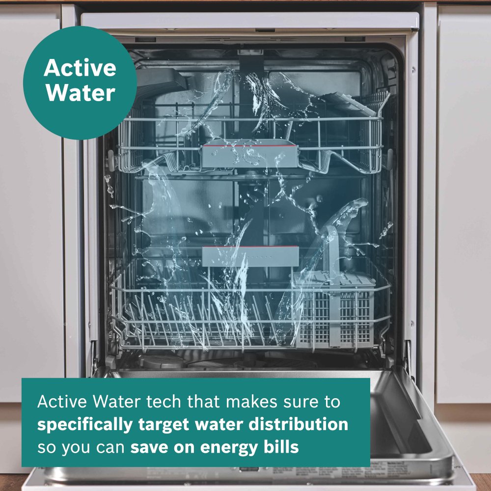 Bosch SMS4EKW06G Series 4 Dishwasher, 13 Place Settings, White, B Rated