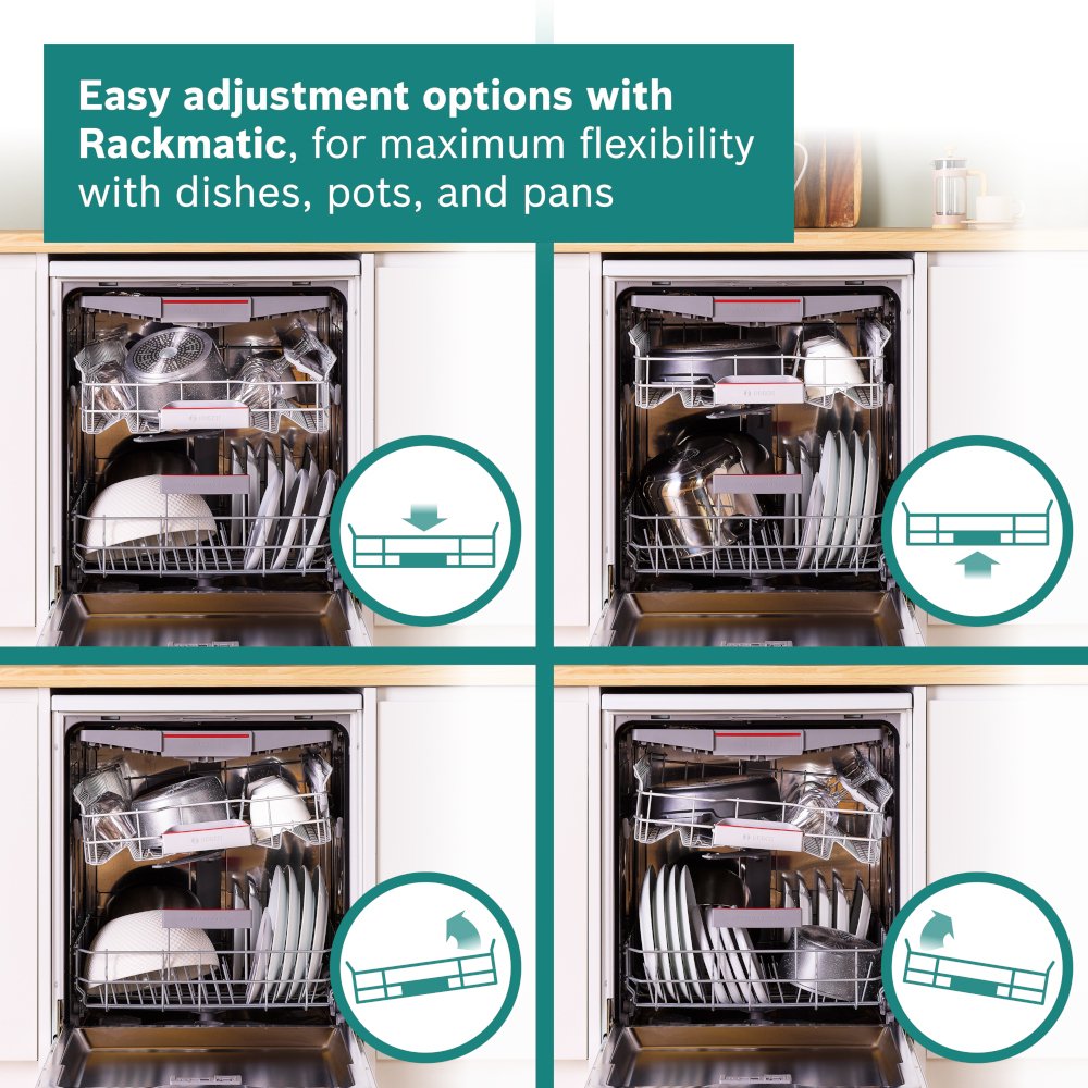 Bosch SMS4EMI06G Series 4 Dishwasher, 14 Place Settings, Silver, B Rated