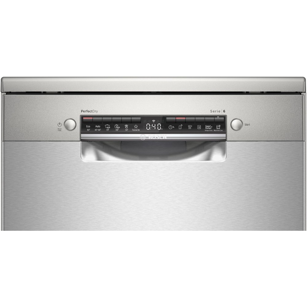 Bosch SMS6TCI00E Series 6 Dishwasher, 14 Place Settings, Silver, A
