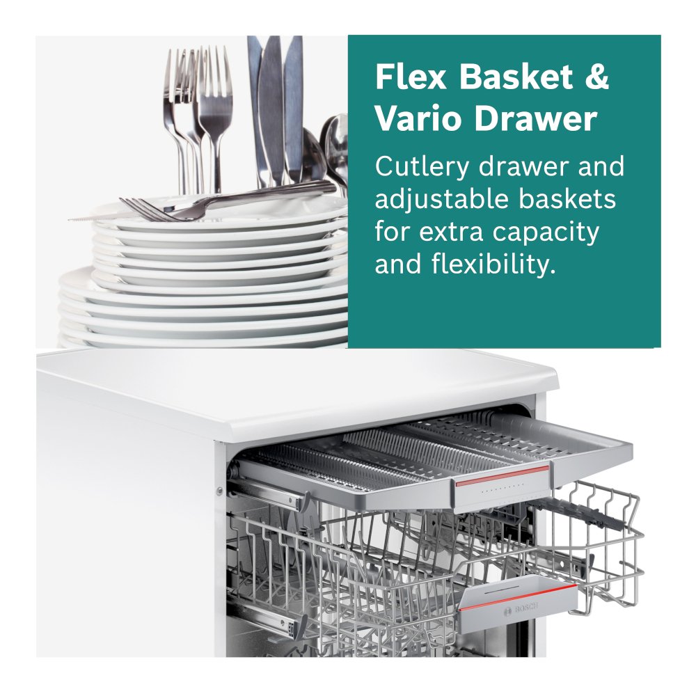 Bosch SMS6TCI02G Series 6 Dishwasher, 14 Place Settings, Stainless Steel, A Rated