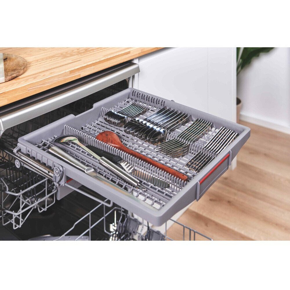 Bosch SMS6ZCI10G Series 6 Dishwasher, 14 Place Settings, Silver, B Rated