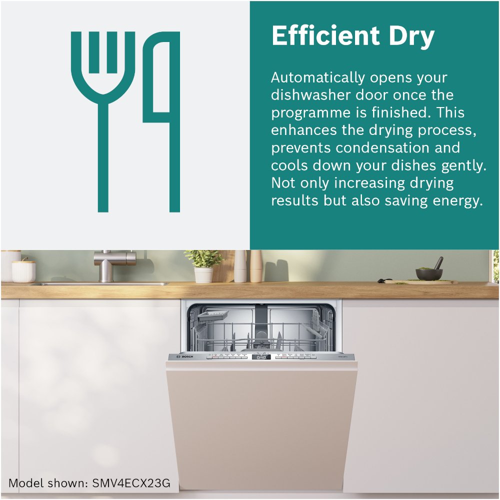 Bosch SMV4EAX23G Series 4 Fully Integrated Dishwasher, 13 Place Settings, C Rated