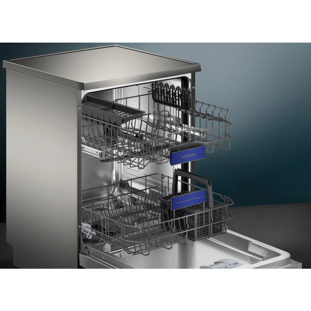 Siemens SN23HI00KG iQ300 Dishwasher, 13 Place Settings, Silver Inox, D Rated Marks Electrical