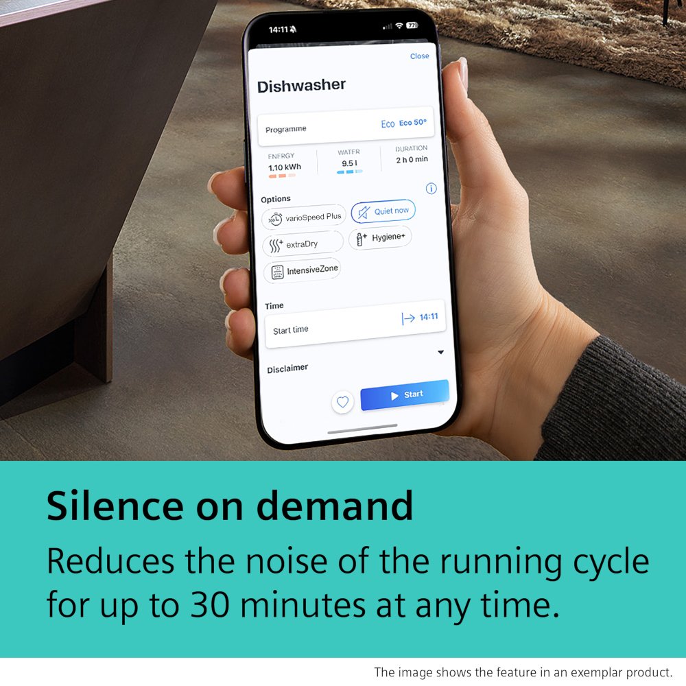 Siemens SN25EI13CE iQ500 Dishwasher, 14 Place Settings, Stainless Steel, A Rated