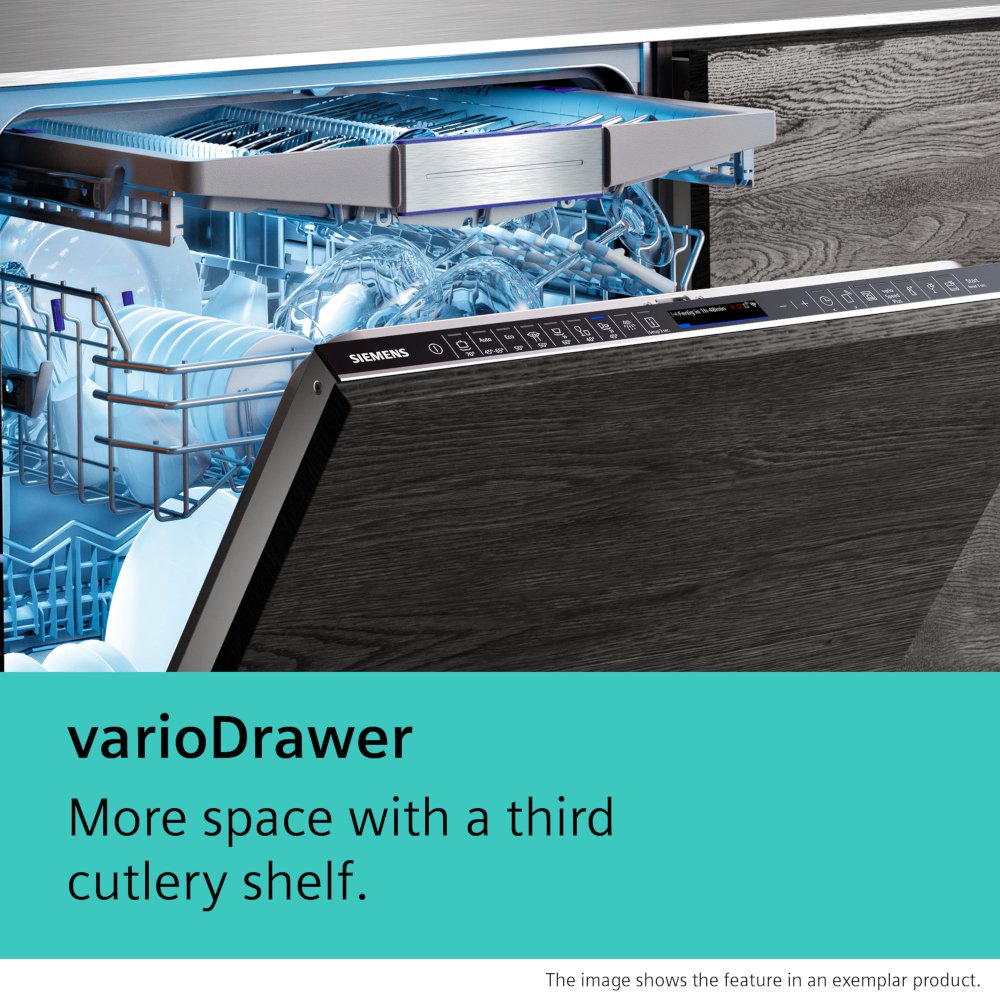 Siemens SN95EX12CG iQ500 Fully Integrated Dishwasher, 14 Place Settings, A Rated