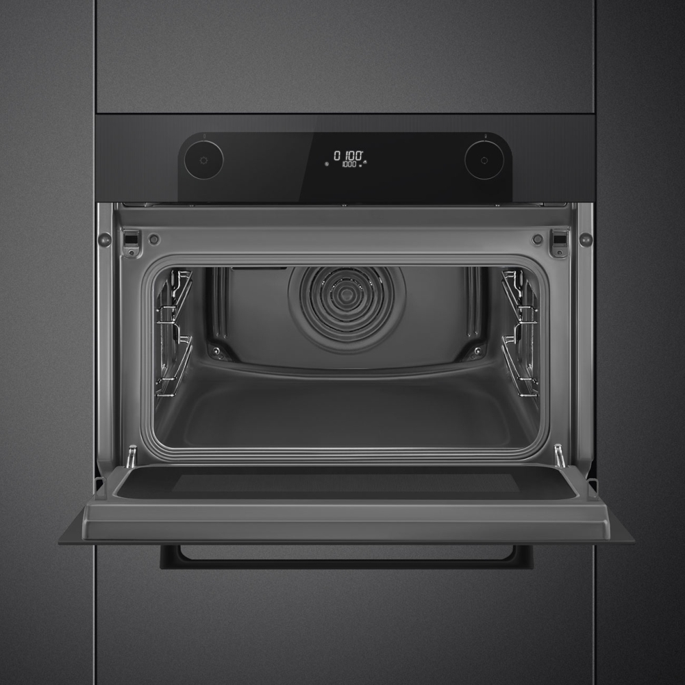 Smeg SO4201M1BI Built-In Combination Microwave Oven, Black