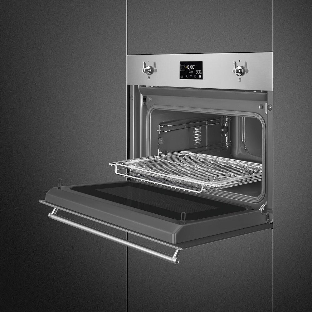 Smeg SO4302M1X Classic Compact Oven with Microwave Function, Stainless Steel