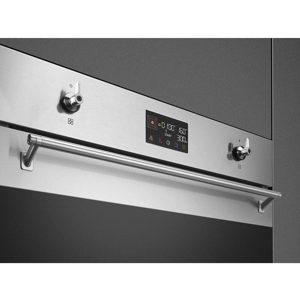 Smeg SO6302M2X Classic Built-In Electric Single Oven with Microwave Function, Stainless Steel