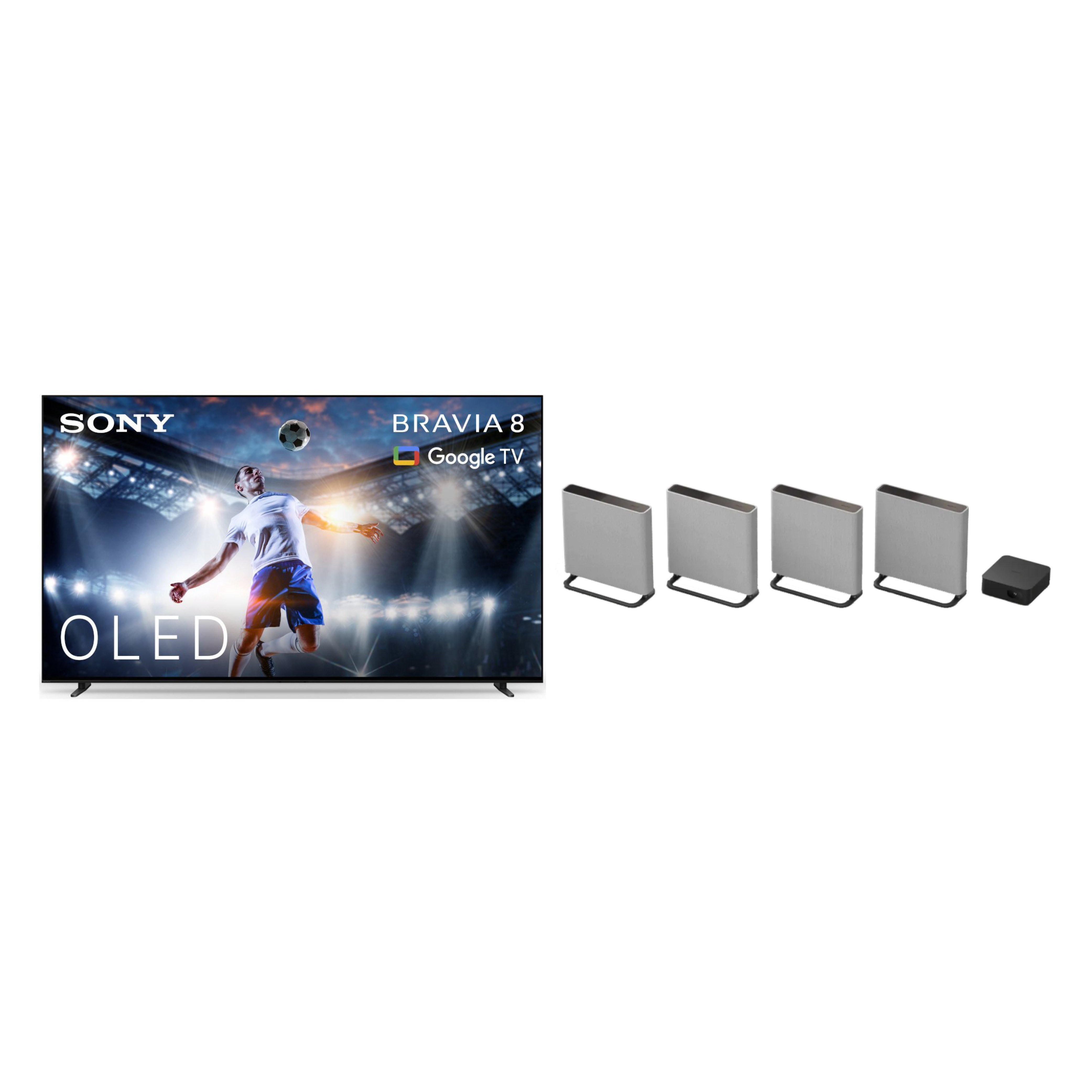 Sony K77XR80PU 77" 4K OLED Smart TV + HTA9M2.CEK BRAVIA Theatre Quad, 4K Ultra HD, Black, E Rated
