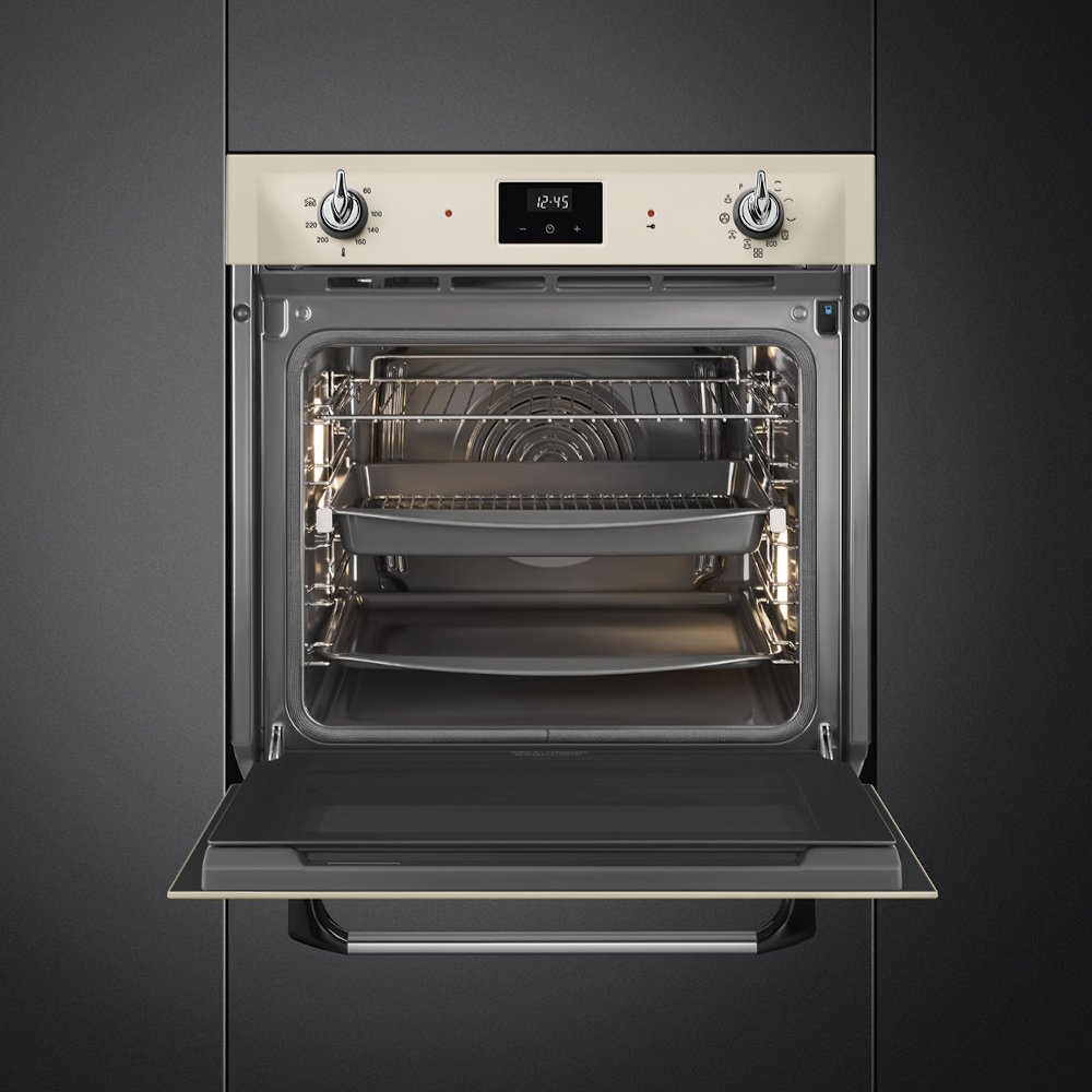 Smeg SOP6900TP Victoria Cream Built-In Electric Single Oven with Pyrolytic Cleaning, A+ Rated