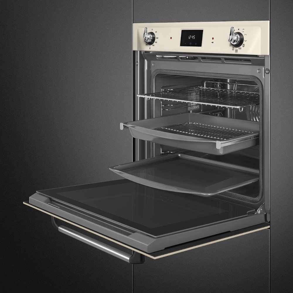 Smeg SOP6900TP Victoria Cream Built-In Electric Single Oven with Pyrolytic Cleaning, A+ Rated
