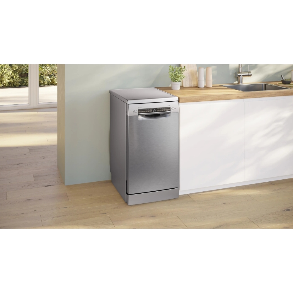 Bosch SPS4HMI14G Slimline Dishwasher, 10 Place Settings, Stainless Steel, D Rated