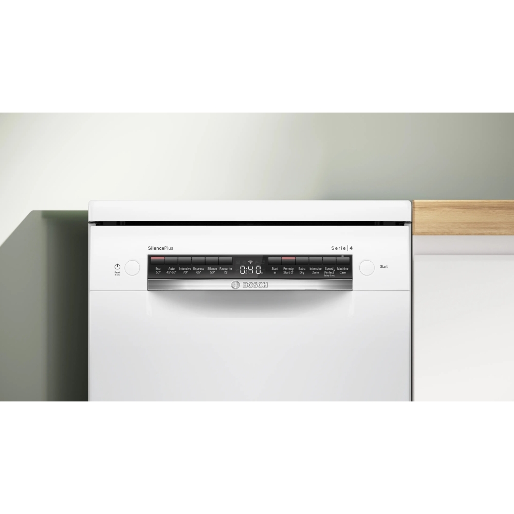 Bosch SPS4HMW14G Slimline Dishwasher, 10 Place Settings, White, D Rated