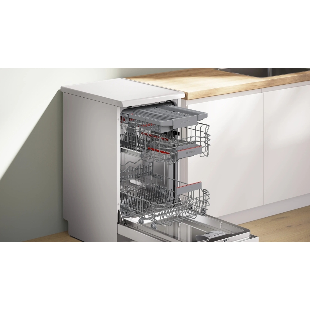 Bosch SPS4HMW14G Slimline Dishwasher, 10 Place Settings, White, D Rated