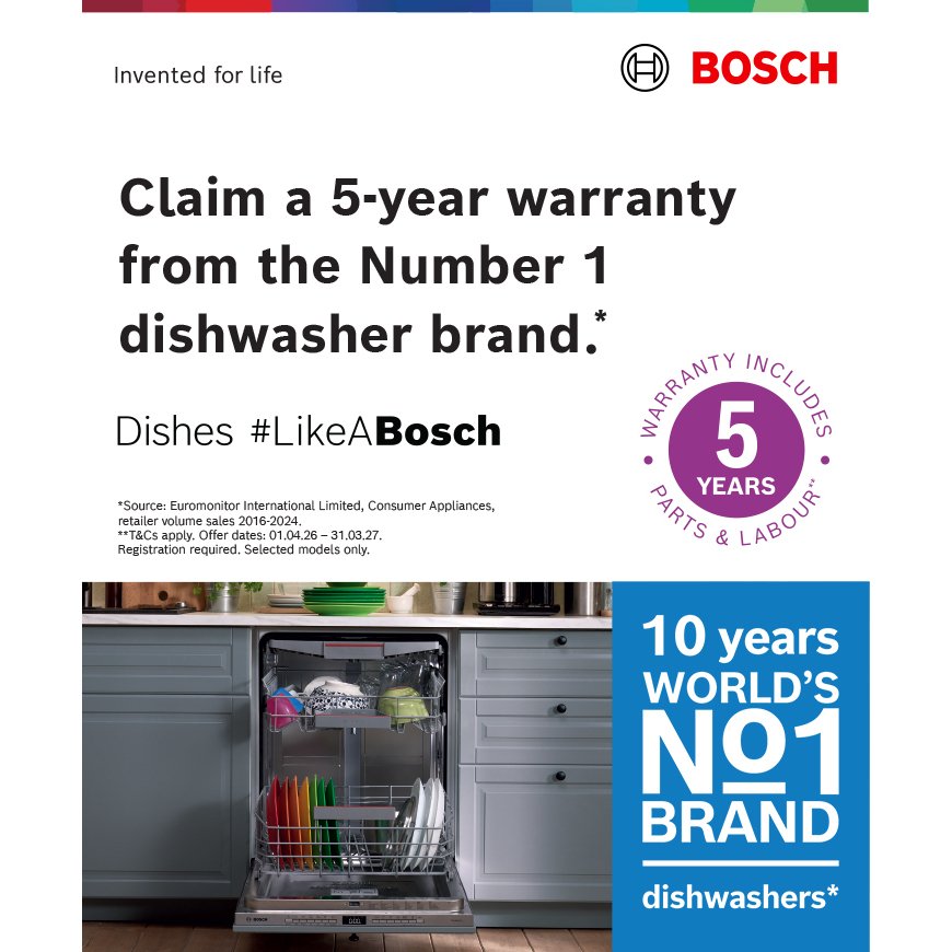 Bosch SPS4HMW14G Series 4 Slimline Dishwasher, 10 Place Settings, White, D Rated