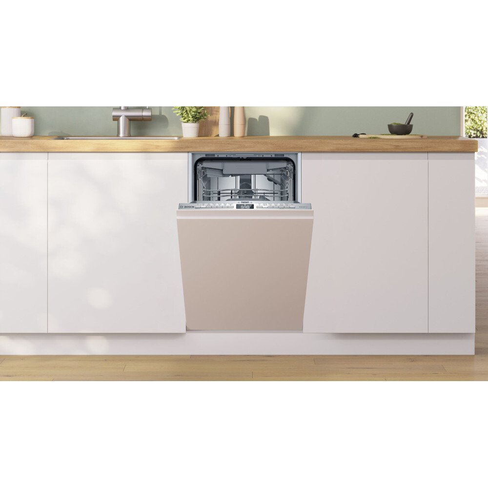 Bosch SPV4EMX17G Series 4 Fully Integrated Slimline Dishwasher, 10 Place Settings, B Rated