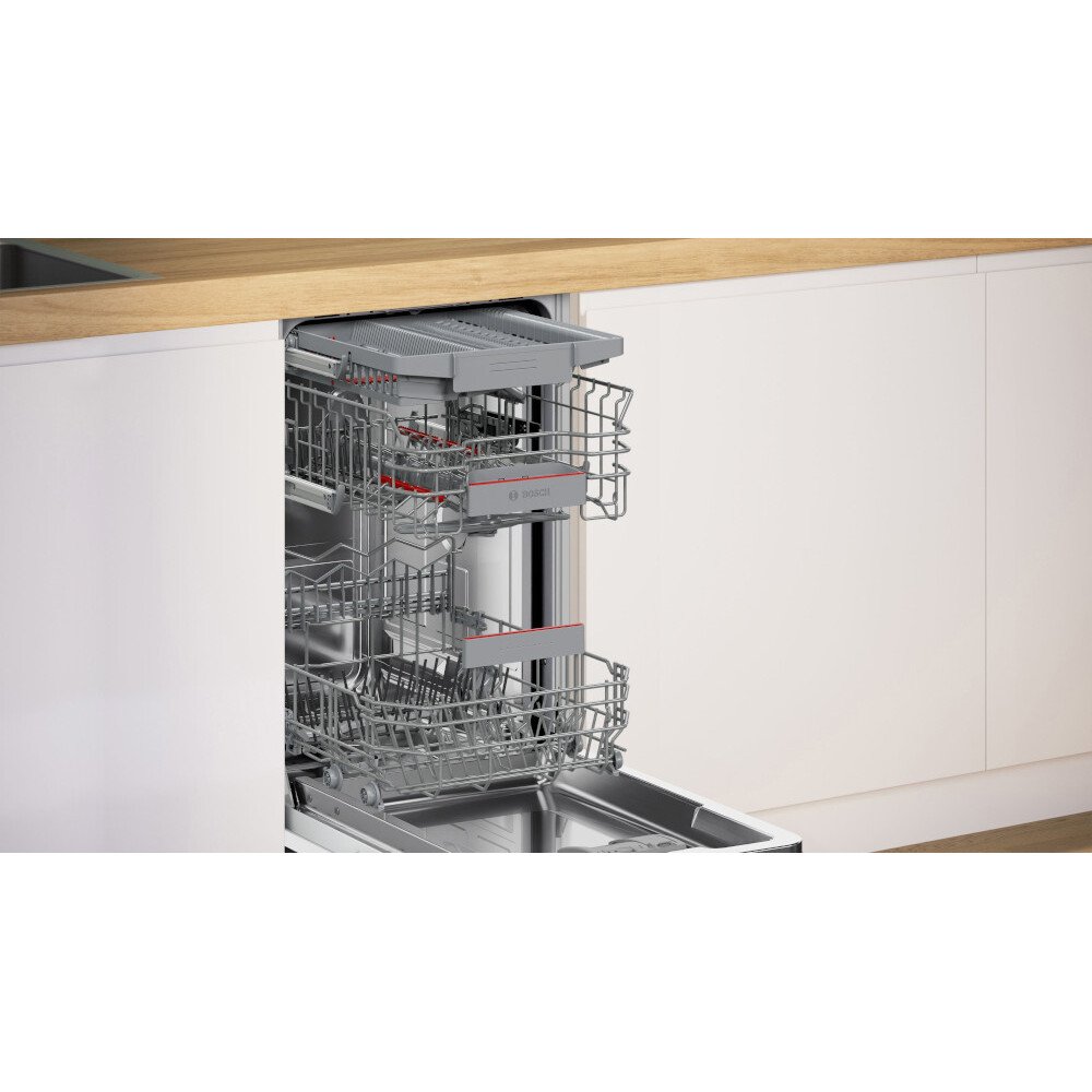 Bosch SPV4EMX17G Series 4 Fully Integrated Slimline Dishwasher, 10 Place Settings, B Rated