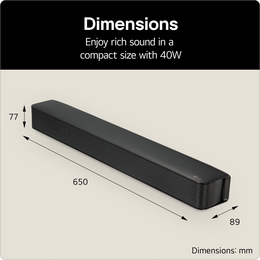 LG SQM1.AGBRLLK Sound Bar, Black