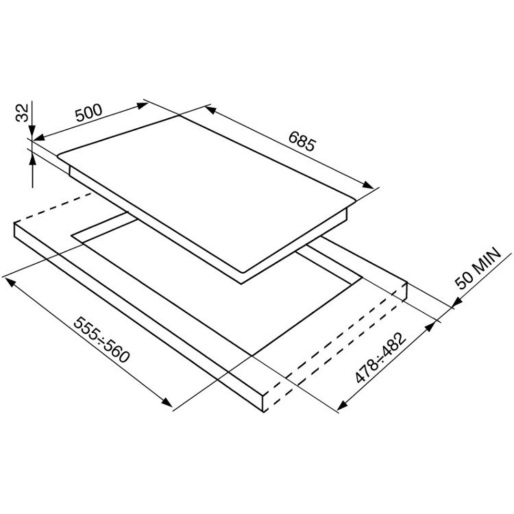Smeg SR975NGH Victoria 69cm 5 Burner Gas Hob, Black