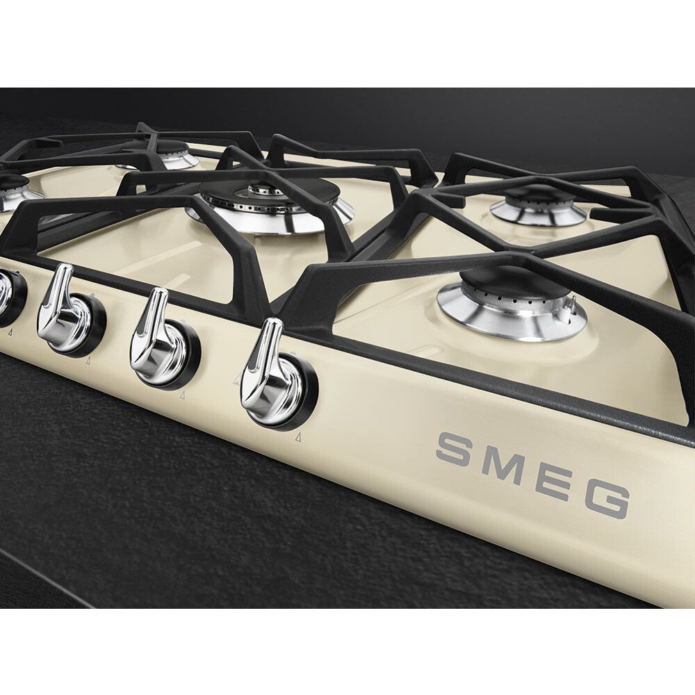 Smeg SR975PGH Victoria 69cm 5 Burner Gas Hob, Cream