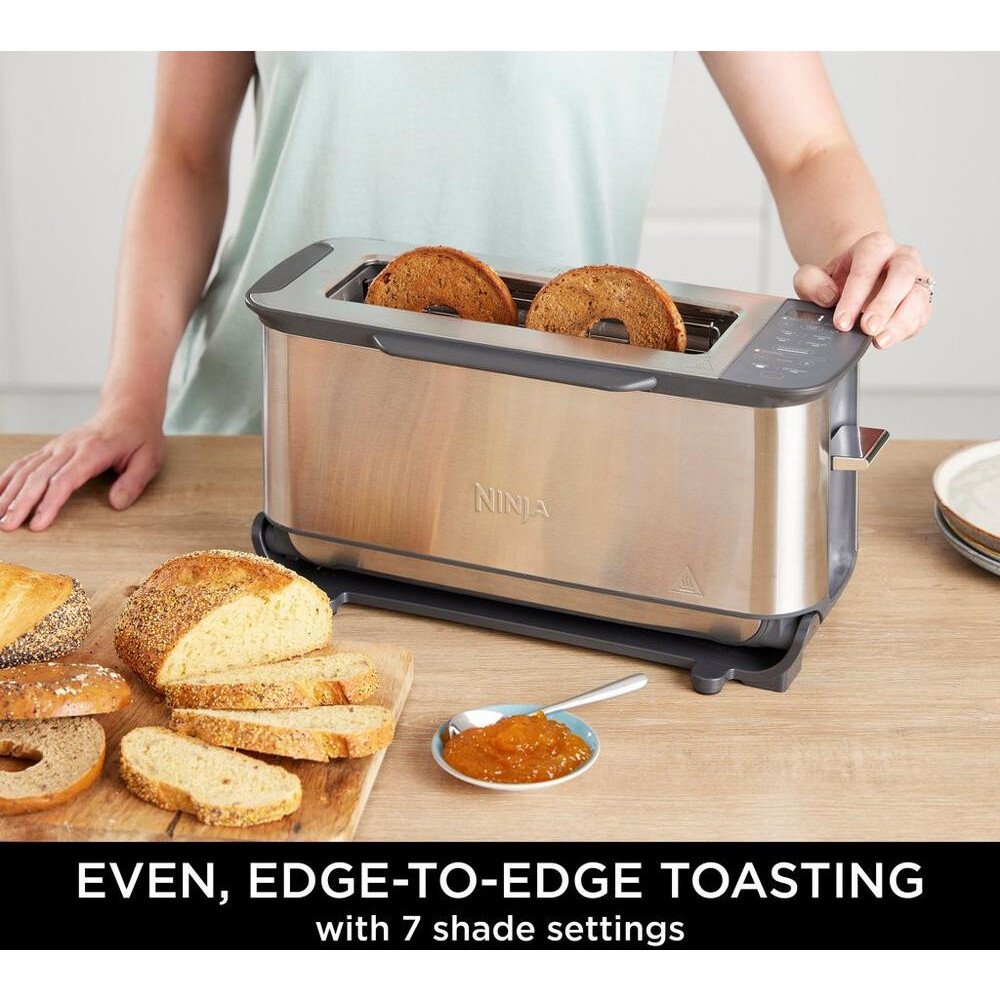 Ninja ST202UK Foodi 3-in-1 Toaster, Grill & Panini Press, 2 Slice, Stainless Steel