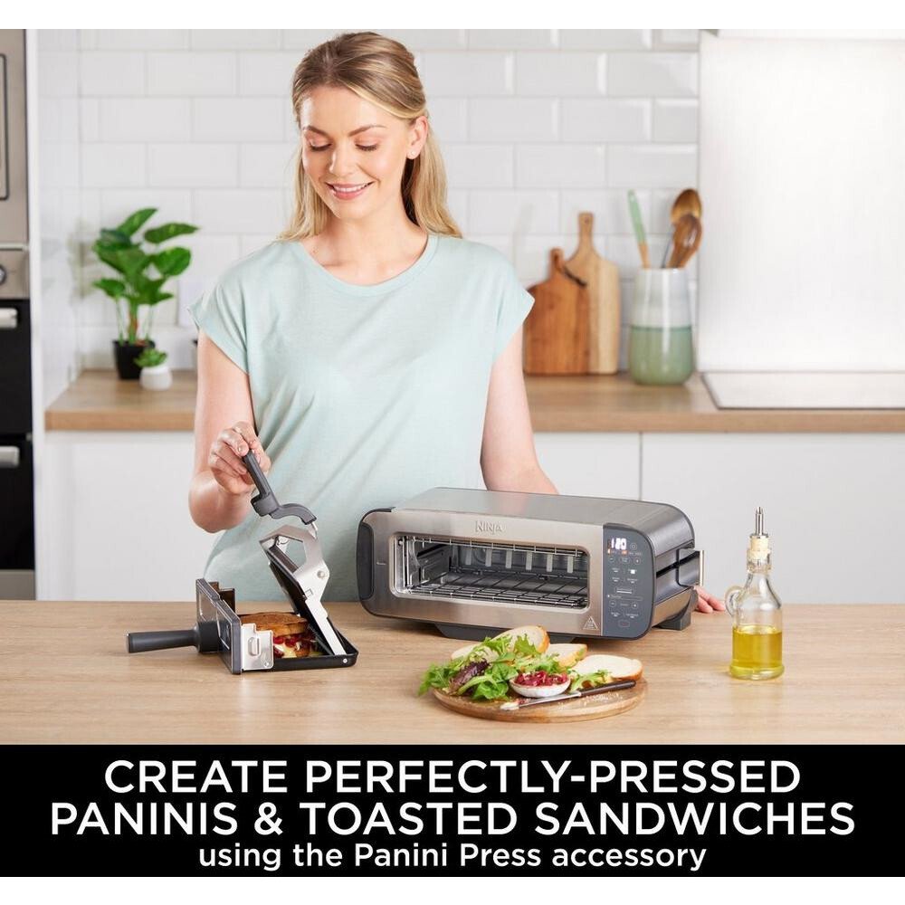 Ninja ST202UK Foodi 3-in-1 Toaster, Grill & Panini Press, 2 Slice, Stainless Steel