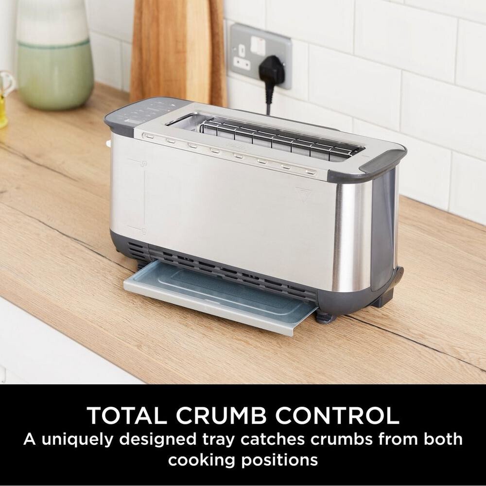 Ninja ST202UK Foodi 3-in-1 Toaster, Grill & Panini Press, 2 Slice, Stainless Steel