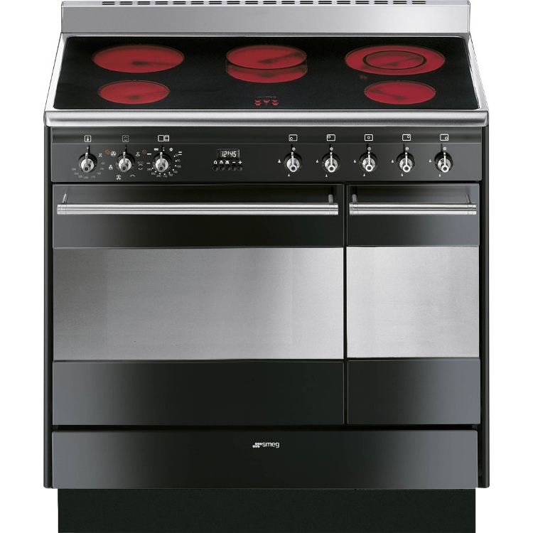 Buy Smeg Concert SUK92CBL9 90cm Electric Ceramic Range Cooker Black
