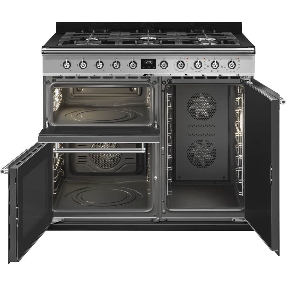 Smeg SY103 Symphony 100cm Dual Fuel Range Cooker, Stainless Steel, A Rated