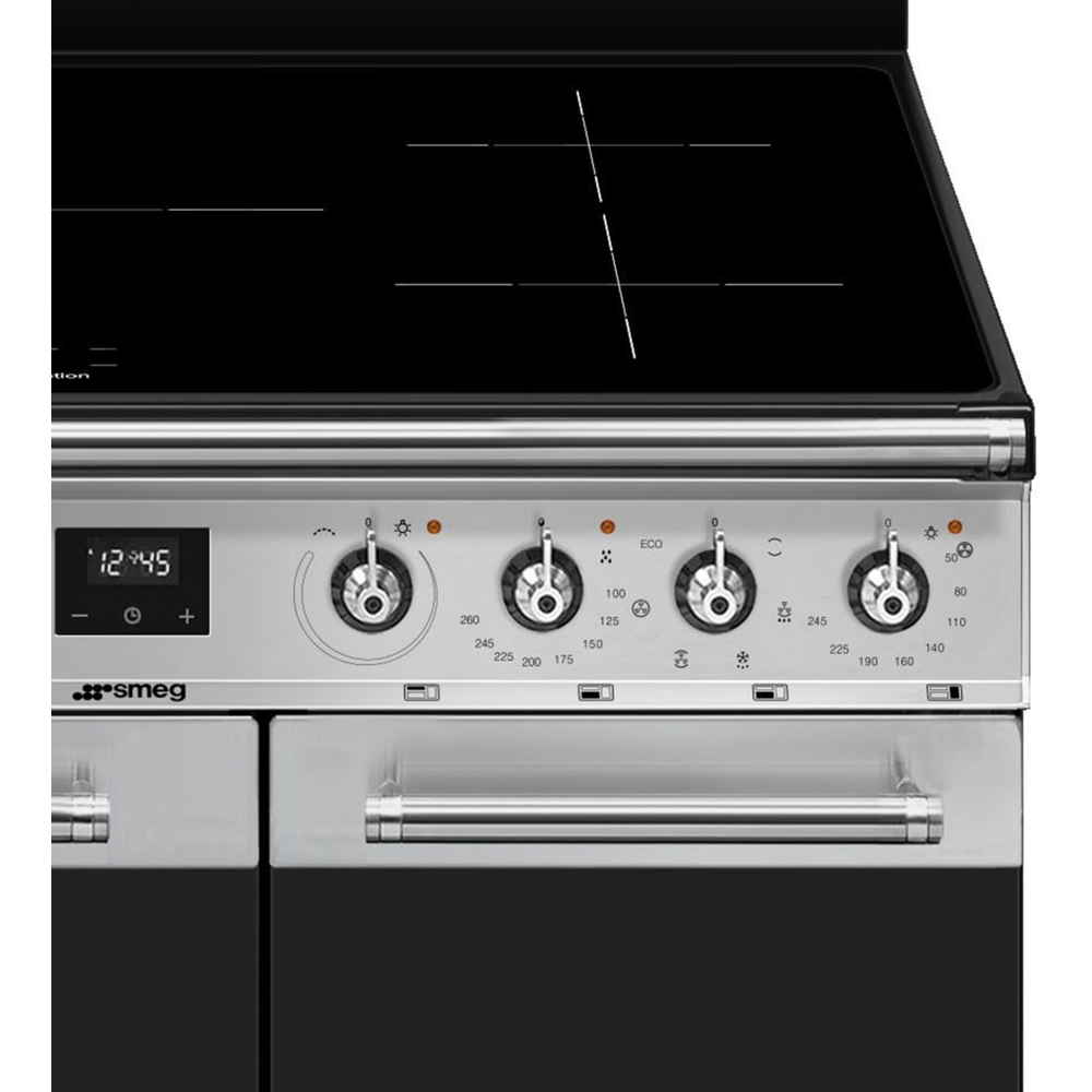 Smeg SY93I1 Symphony 90cm Induction Range Cooker, Stainless Steel, A