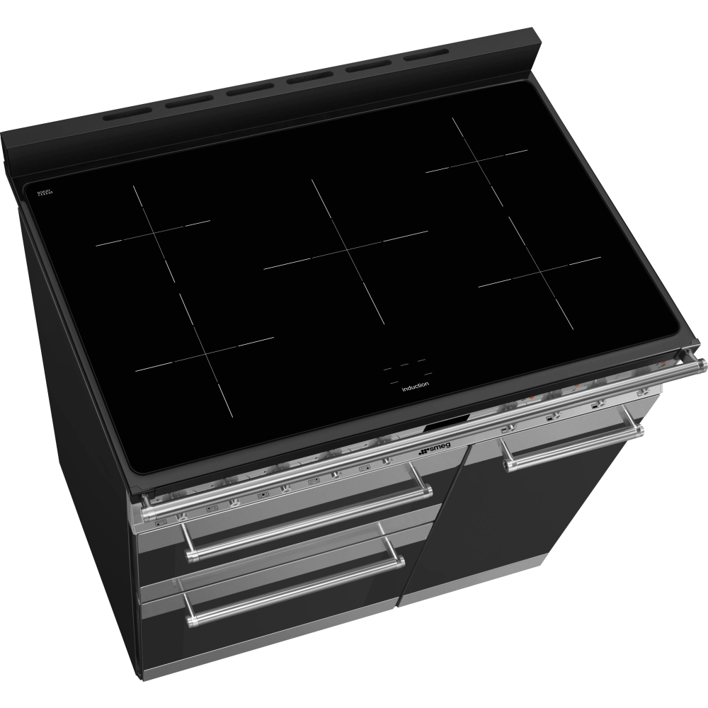Smeg SY93I1 Symphony 90cm Induction Range Cooker, Stainless Steel, A