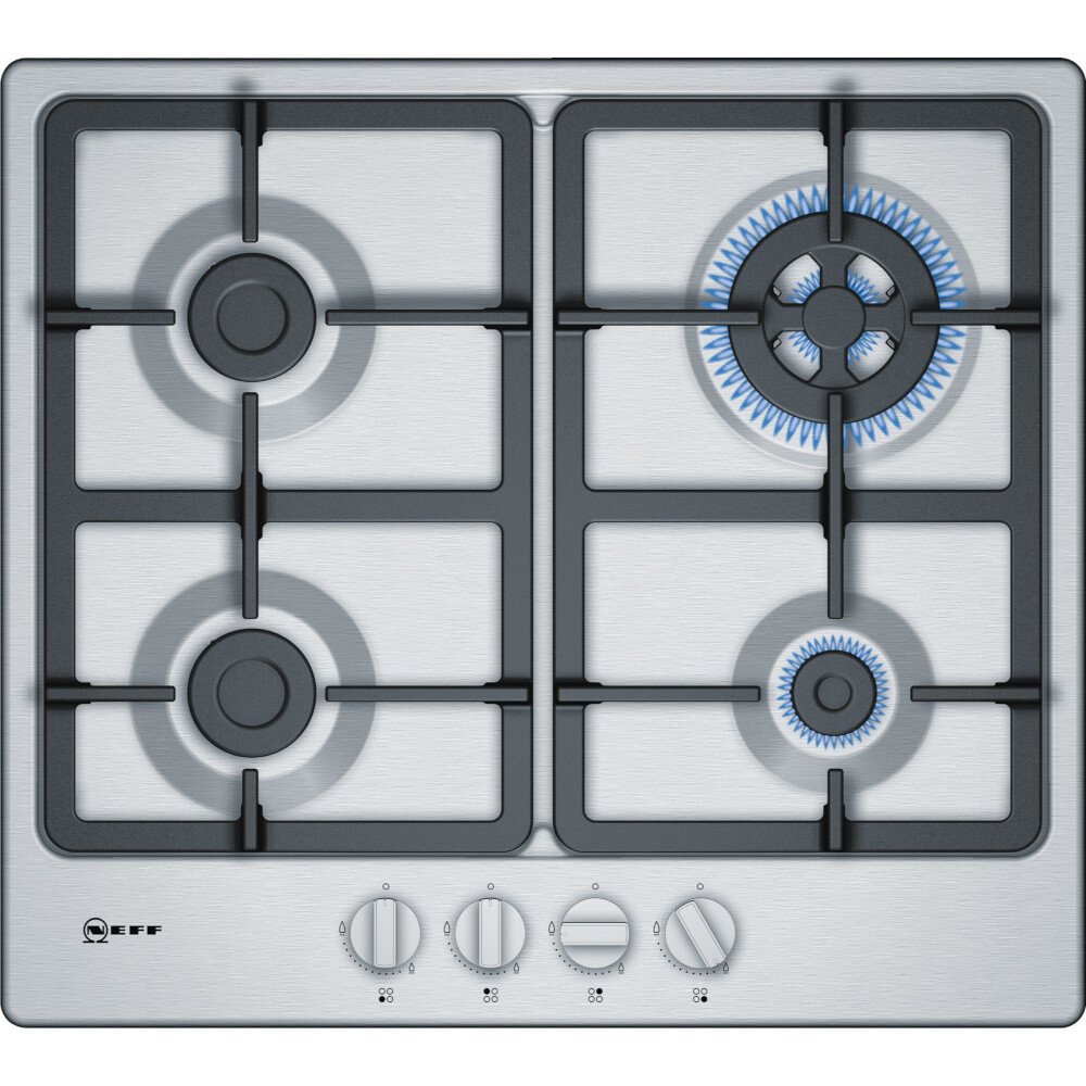 Neff T26BB59N0 N50 4 Burner Gas Hob, Stainless Steel