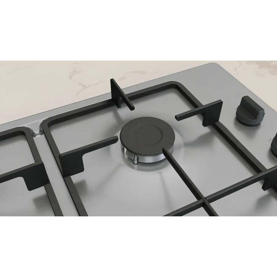 Neff T26BKP6N0 N30 58cm 4 Burner Gas Hob, Stainless Steel