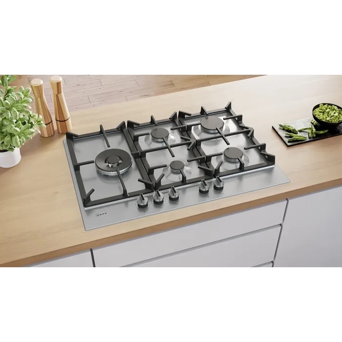 Neff T27CIS8N0 N70 5 Burner Gas Hob, Stainless Steel