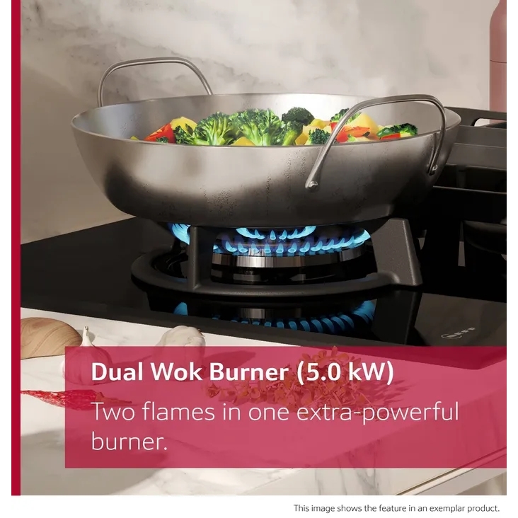Neff T29CIR8N0 N70 5 Burner Gas Hob, Stainless Steel