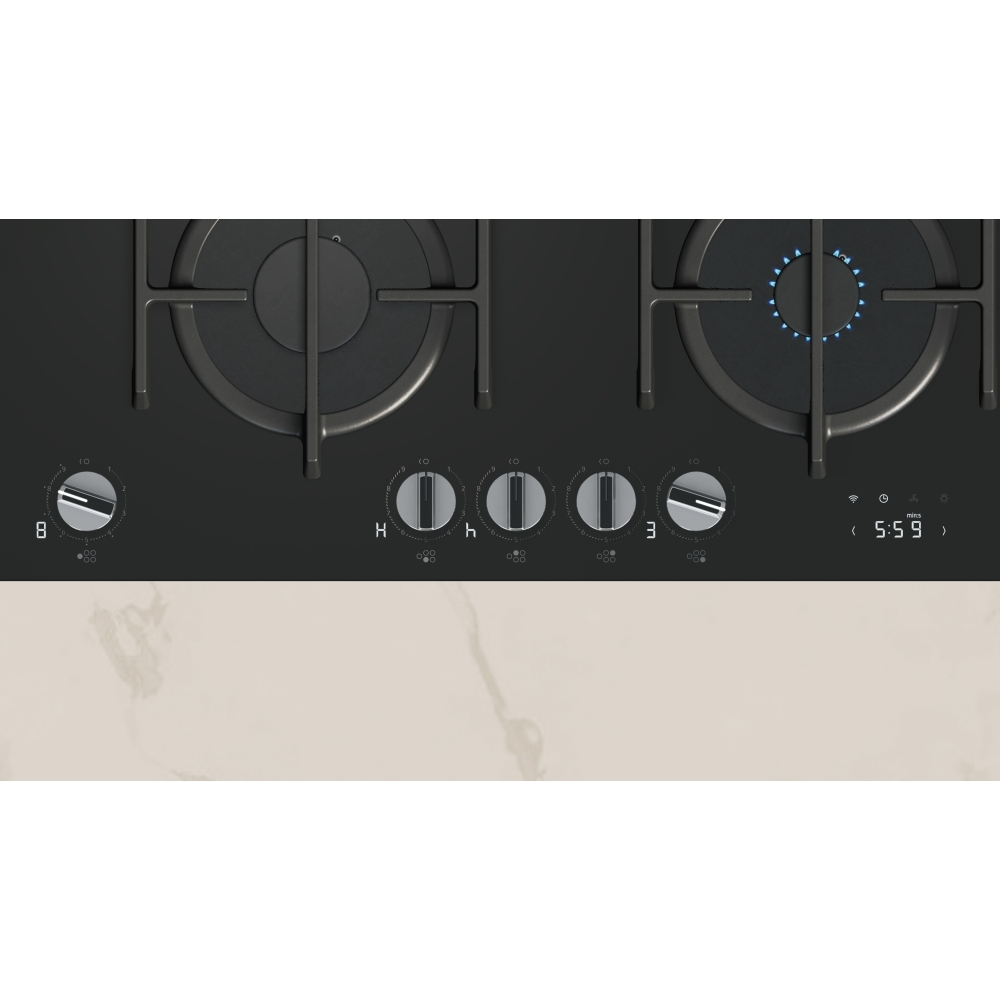 Neff T29RHS4S0 N90 92cm 5 Burner Gas Hob, Black