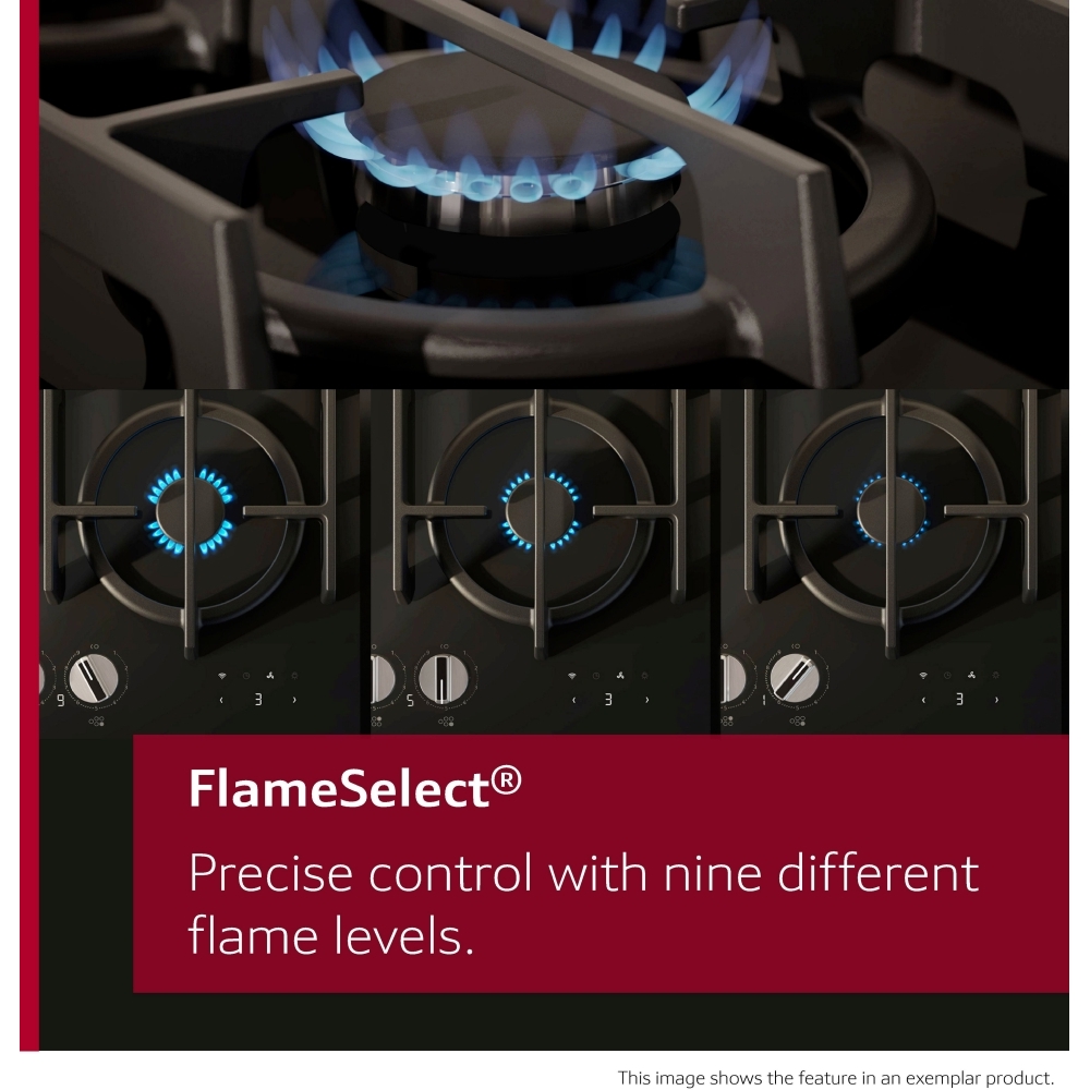 Neff T29RHS4S0 N90 92cm 5 Burner Gas Hob, Black