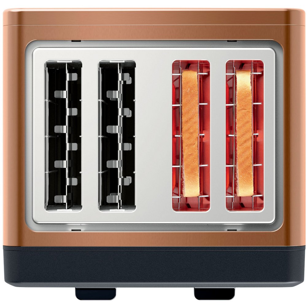 Bosch TAT4P449GB DesignLine Toaster, 4 Slice, Copper