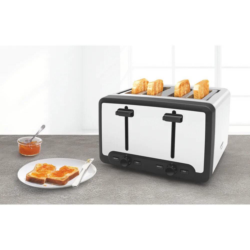 Bosch TAT5P441GB DesignLine Toaster, 4 Slice, White