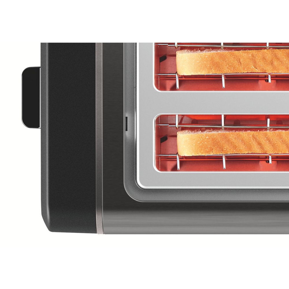 Bosch TAT5P445GB DesignLine Toaster, 4 Slice, Grey