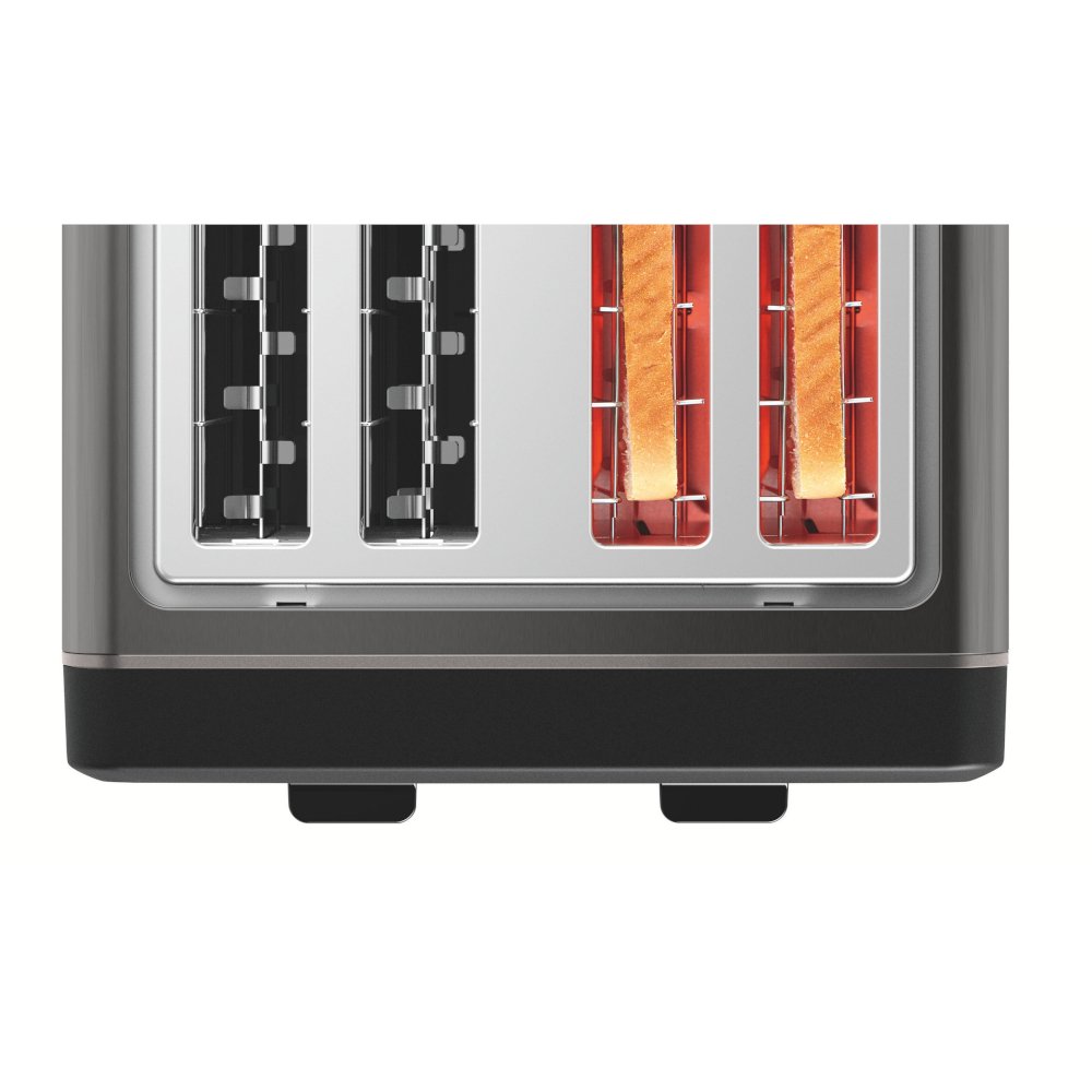 Bosch TAT5P445GB DesignLine Toaster, 4 Slice, Grey