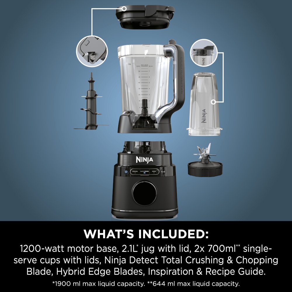Ninja TB301UK Detect Power Blender Pro & Single Serve, Black
