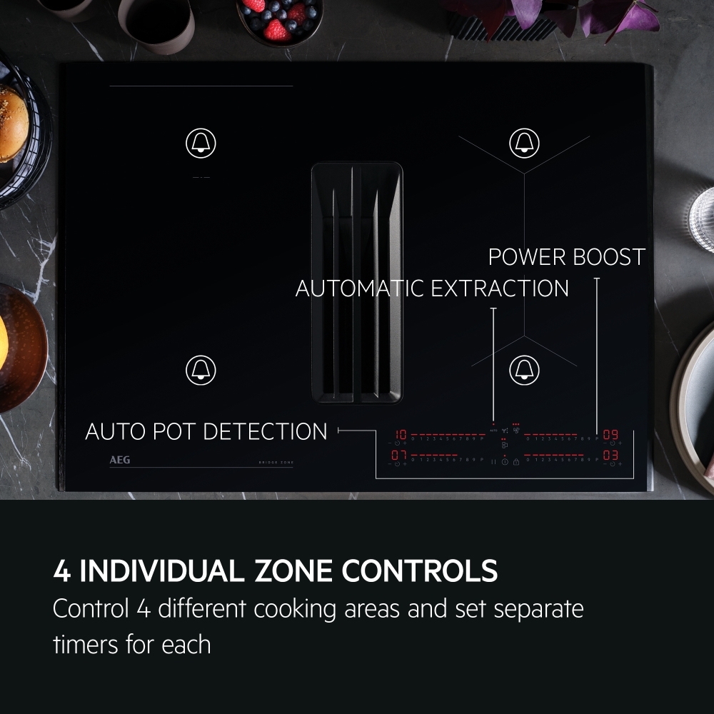 AEG TCH74B01CB 70cm Vented Hob, Black, A+ Rated