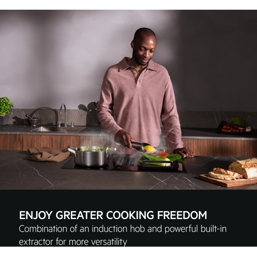 AEG TCH74B01FZ 71cm Vented Hob, Black, A+ Rated