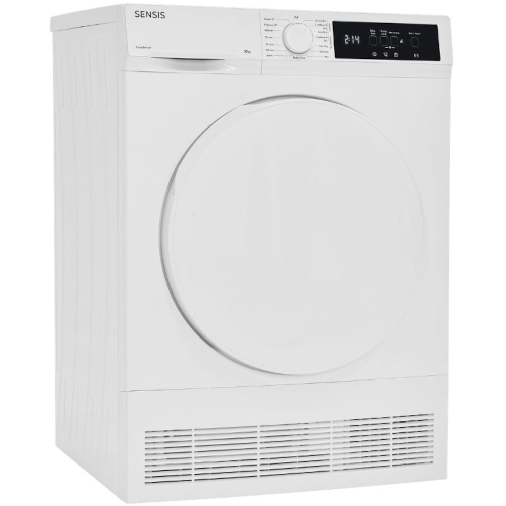 Sensis TDCF0110BW Condenser Tumble Dryer, 10kg, White, B Rated