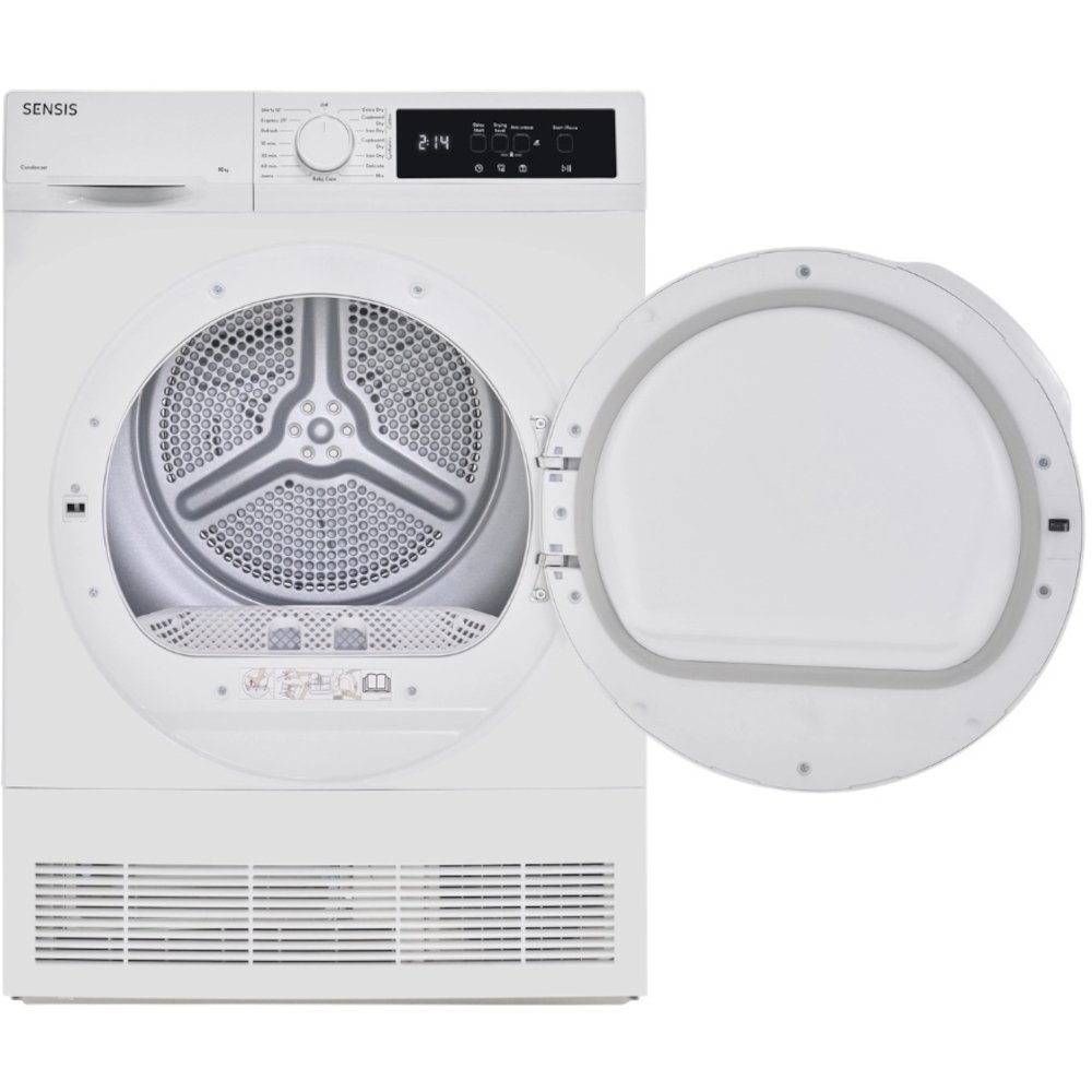 Sensis TDCF0110BW Condenser Tumble Dryer, 10kg, White, B Rated