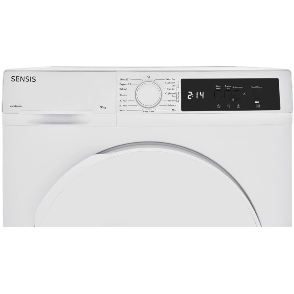 Sensis TDCF0110BW Condenser Tumble Dryer, 10kg, White, B Rated