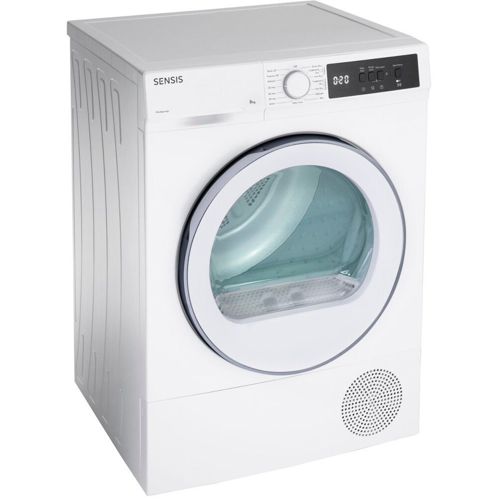 Sensis TDHF018A2W Heat Pump Tumble Dryer, 8kg, White, A+ Rated