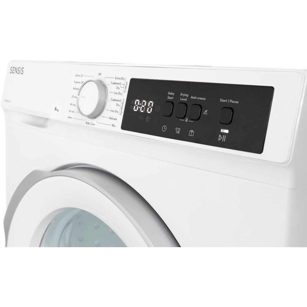 Sensis TDHF018A2W Heat Pump Tumble Dryer, 8kg, White, A+ Rated